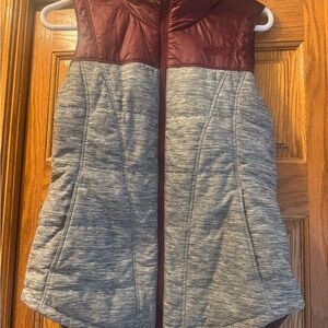The North Face Maroon and Gray Vest